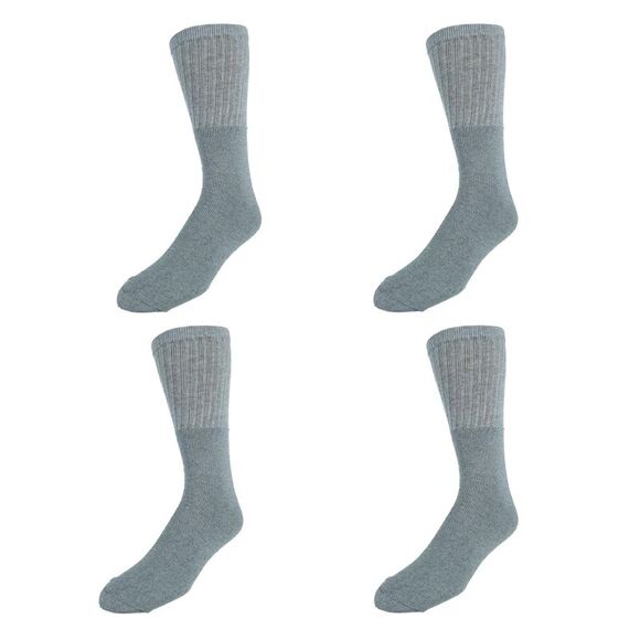 CTM Men's Big and Tall Cotton Blend Casual Tube Socks 4 Pair Value Pack - Picture 2 of 2